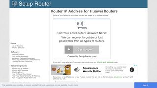 Default router IP addresses for Huawei routers. - SetupRouter