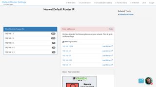 Huawei Default Router IP - Clean CSS