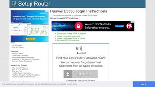 How to Login to the Huawei E5330 - SetupRouter