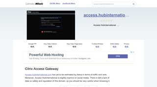 Access.hubinternational.com website. Citrix Access Gateway.