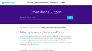 Setting up an account, the Hub, and Things – SmartThings Support