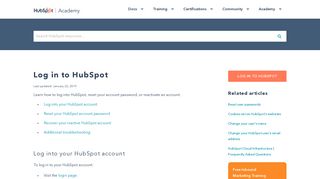 Log in to HubSpot - HubSpot Academy