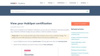 View your HubSpot certification - HubSpot Academy