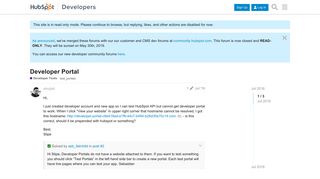 Developer Portal - Developer Tools - HubSpot Developer Forums