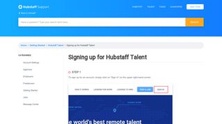 Signing up for Hubstaff Talent - Hubstaff Support