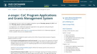 e-snaps : CoC Program Applications and Grants ... - HUD Exchange
