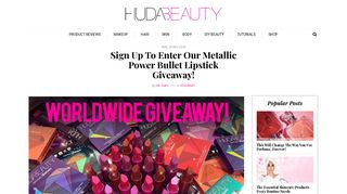 Sign Up To Enter Our Metallic Power Bullet Lipstick ... - Huda Beauty