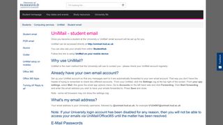 Student email - University of Huddersfield - Students