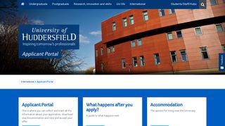 Applicant Portal - University of Huddersfield