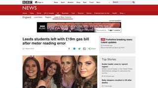 Leeds students left with £19m gas bill after meter reading error - BBC ...