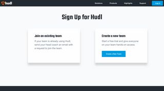 Sign up for Hudl