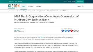 M&T Bank Corporation Completes Conversion of Hudson City Savings ...