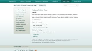 Hudson Mobile App - Hudson County Community College