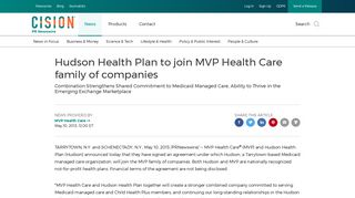 Hudson Health Plan to join MVP Health Care family of companies
