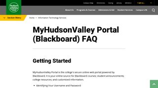MyHudsonValley Portal (Blackboard) FAQ | HVCC
