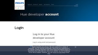 Login – Philips Hue Developer Program