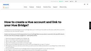 How to create a Hue account and link to your Hue Bridge? | Philips Hue