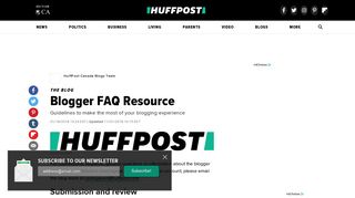 Blogger FAQ Resource | HuffPost Canada
