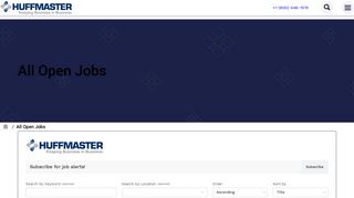 All Open Jobs | Huffmaster