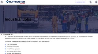 Industrial Jobs with Huffmaster | CDL Truck Driving, Assembly, and More