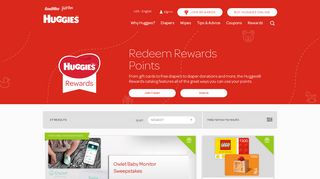 Explore the Huggies® Rewards Catalog and Redeem Points