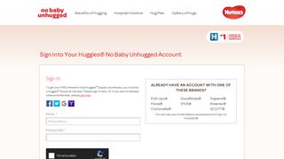 Sign In - No Baby Unhugged - Huggies