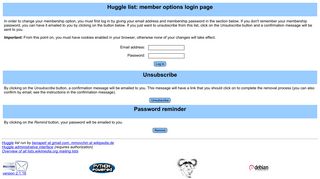 Huggle list: member options login page - Wikimedia Mailing List
