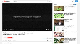 Hughenden Primary School - Apprentice Employer Award - YouTube