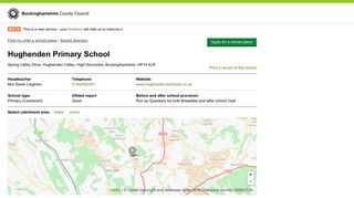 Hughenden Primary School Spring Valley Drive ... - Bucks CC