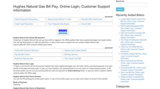 Hughes Natural Gas Bill Pay, Online Login, Customer Support ...