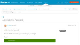 Solved: Administrative Password - HughesNet Community - 78789