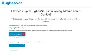 How can I get HughesNet Email on my Mobile Smart Device? | Support