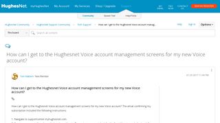 How can I get to the Hughesnet Voice account manag... - HughesNet ...