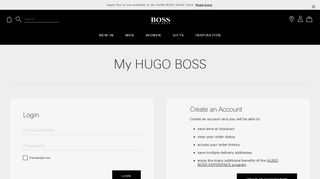 HUGO BOSS Online Store - My Account - Login
