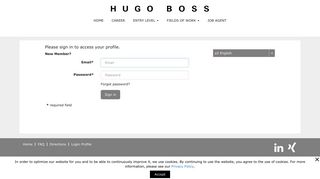 Login - Jobs at HUGO BOSS