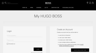 HUGO BOSS Online Store - My Account - Login