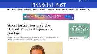 'A loss for all investors': The Hulbert Financial Digest says goodbye ...