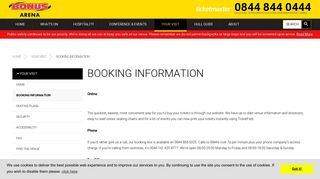 Your Visit - Booking Information | Bonus Arena, Hull