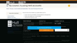 My council housing rent accounts | Hull City Council