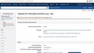 Logbooks of U.S. Navy Ships and Stations