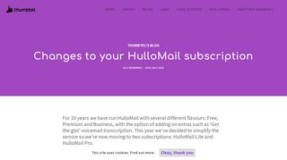 Changes to your HulloMail subscription | thumbtel