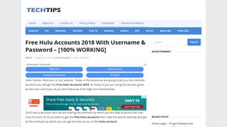 Free Hulu Accounts 2018 - With Username & Password - [100 ...