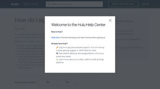 sign up - Hulu Help