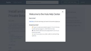 Install and uninstall the Hulu Private Beta app - Hulu Help