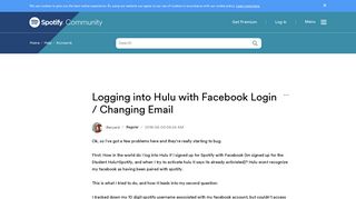 Logging into Hulu with Facebook Login / Changing E... - The ...