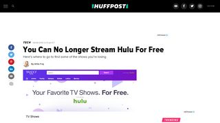 You Can No Longer Stream Hulu For Free | HuffPost