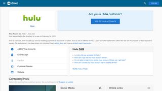 Hulu: Login, Bill Pay, Customer Service and Care Sign-In - Doxo
