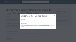 Using your Hulu credentials to log in to other TV apps and ... - Hulu Help
