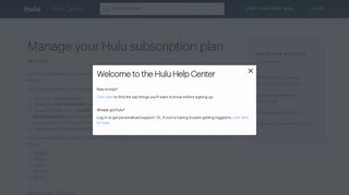 Manage your Hulu subscription plan - Hulu Help