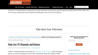 Hulu Live TV Channels and Review | Grounded Reason